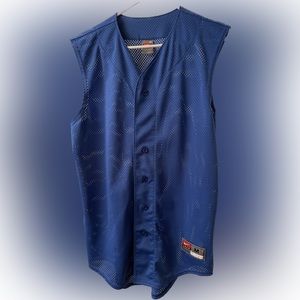 Men’s Nike Sleeveless Baseball Shirt Blue Medium